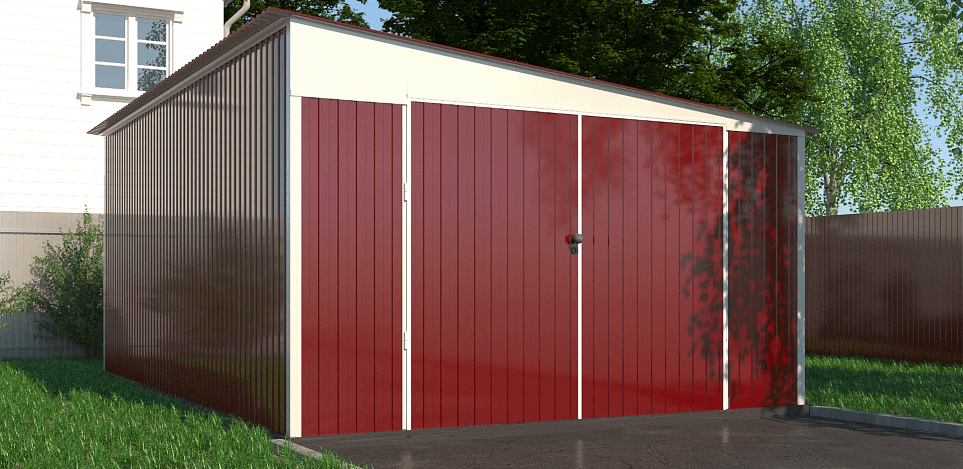 Гараж из профтрубы